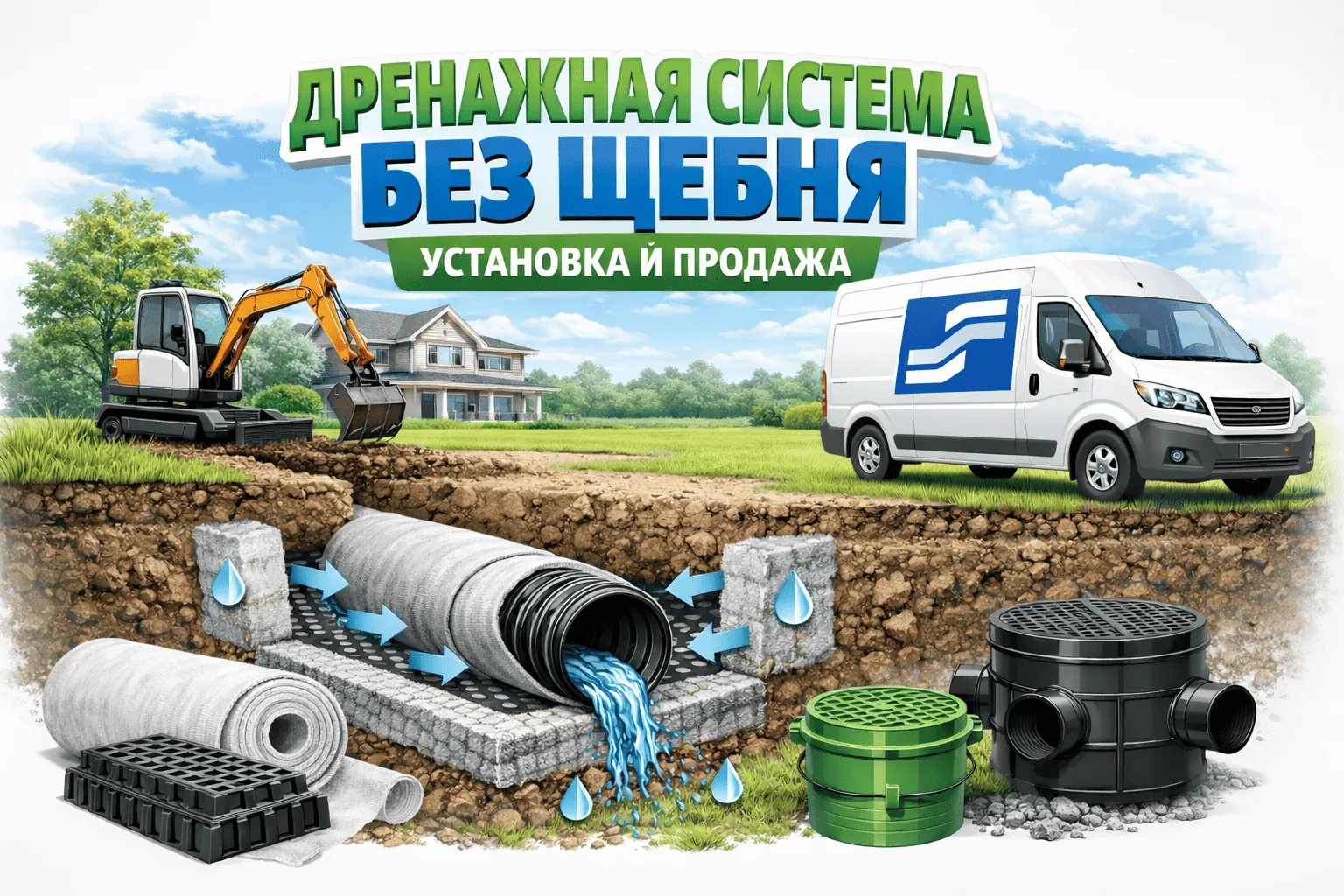 Кольцевой дренаж участка в Омске